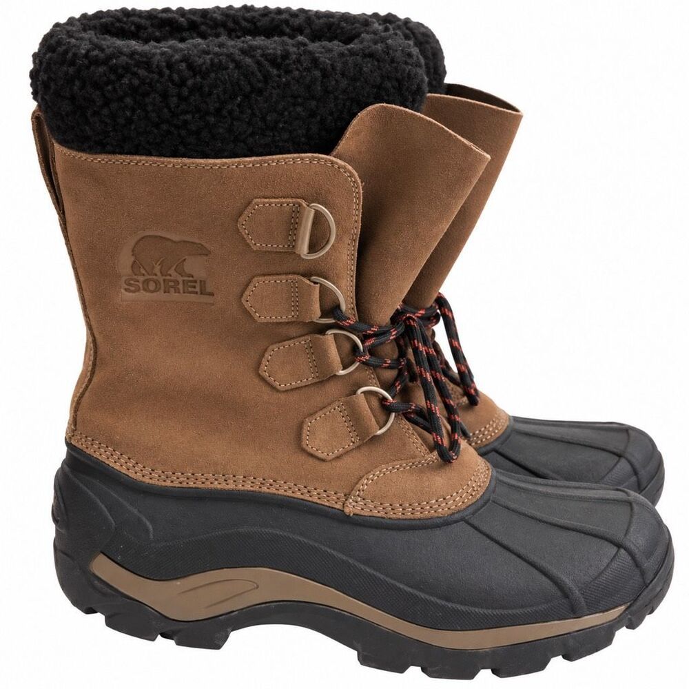 Sorel Men’s Suede Leather Waterproof Winter Snow Boots Brown Size 9 Read Descrip